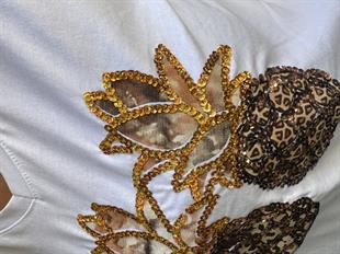 Ananas Desenli Payetli T-shirt
