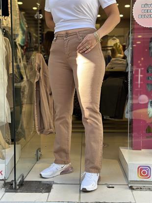 Boru Paça Kanvas Pantolon Taba