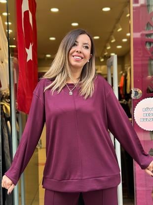 Çımalı Uzun Kollu Eşofman Takımı Bordo