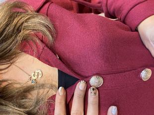 Düğme Detaylı Kapüşonlu Pamuk Bluz Bordo