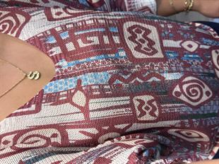 Etnik Desen İthal Bluz Bordo
