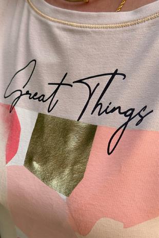 Great Things Tişört Krem