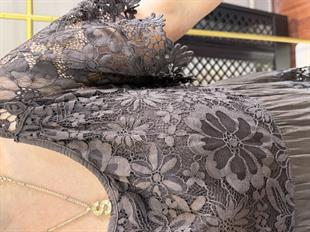 İpek Viscose Elbise Acı Kahve