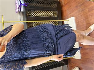 İpek Viscose Elbise Lacivert