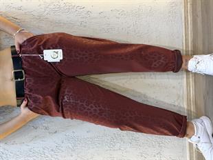 Kemer Hediyeli İthal Leopar Pantolon Bordo