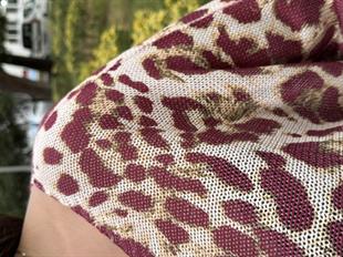 Leopar Desen İthal Bluz Mürdüm