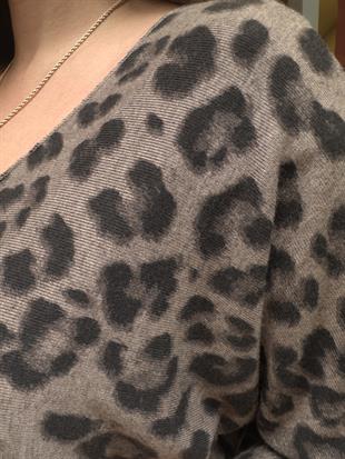 Leoparlı İthal Bluz Kahverengi