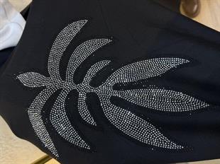 Omuz Taş Detaylı Uzun Kol Bluz Lacivert