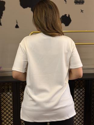 Oysh Leoparlı T-Shırt Ekru