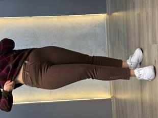 Paça Nakışlı Pantolon Acı Kahve