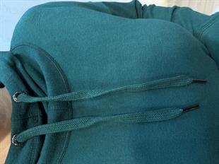 Parmak Geçirmeli Boyunluk Detaylı Kapüşonlu Hoodie Zümrüt Yeşili