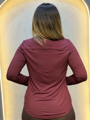Polo Yaka Penye Gömlek Bordo