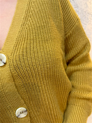 Üç Düğmeli Crop Hırka Camel
