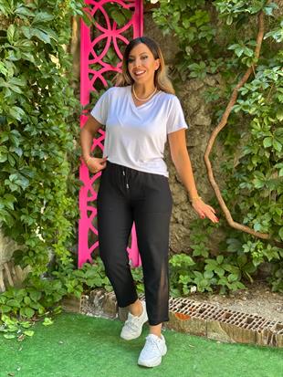 V Yaka Basic T-shirt Beyaz