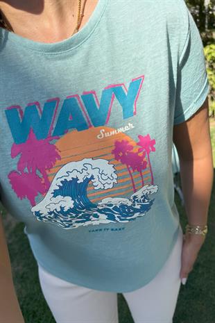 Wavy Summer T-shirt Yeşil