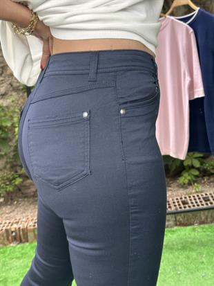 Yüksek Bel Gabardin Pantolon Lacivert