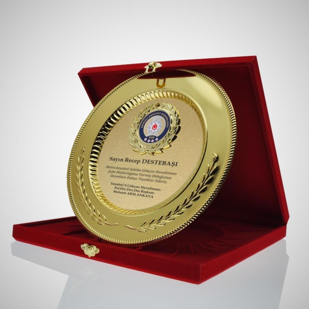 Kıbrıs Altın Özel Üretim Tabak Plaket