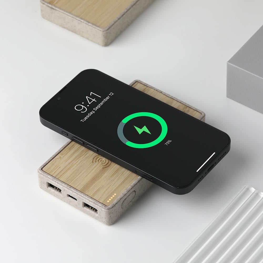 Powerbank 10000 mAh Bambu Wireless Mobil Şarj Cihazı