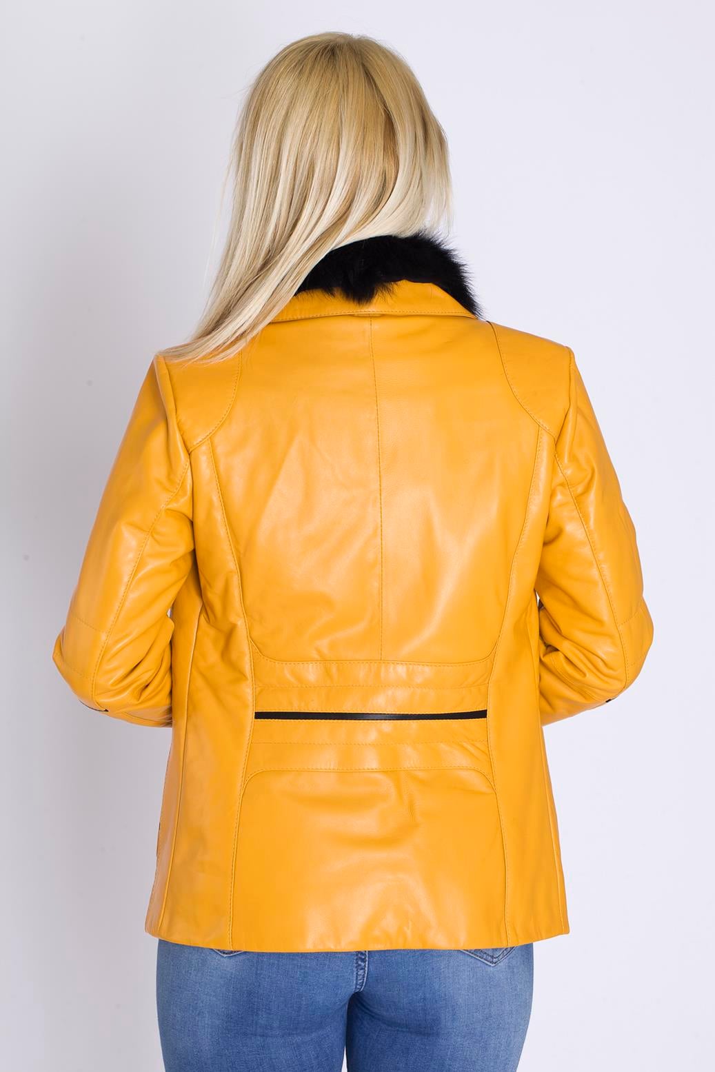 Bayan Kürklü Deri Mont