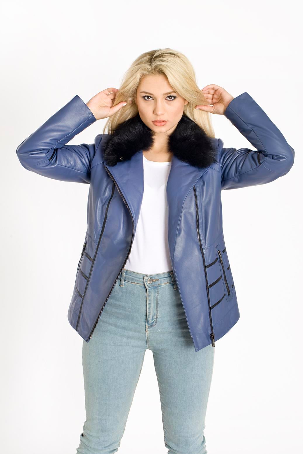 Bayan Orijinal Kürklü Deri Ceket