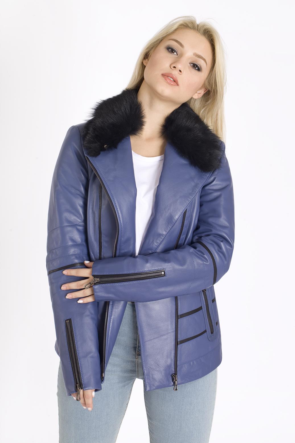 Bayan Orijinal Kürklü Deri Ceket