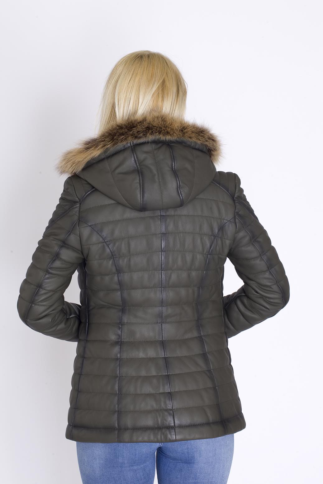 Bayan Şişme Orijinal Deri Mont