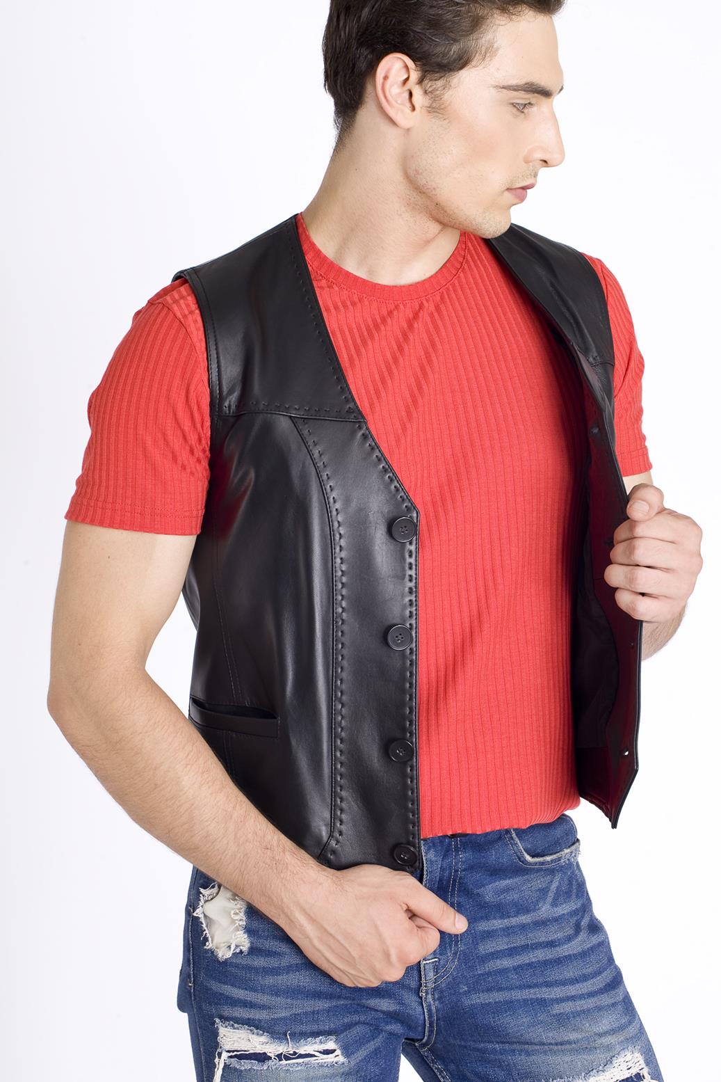 Erkek Deri Yelek