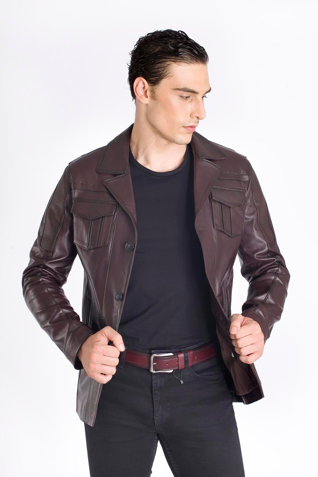 Erkek Spor Deri Ceket