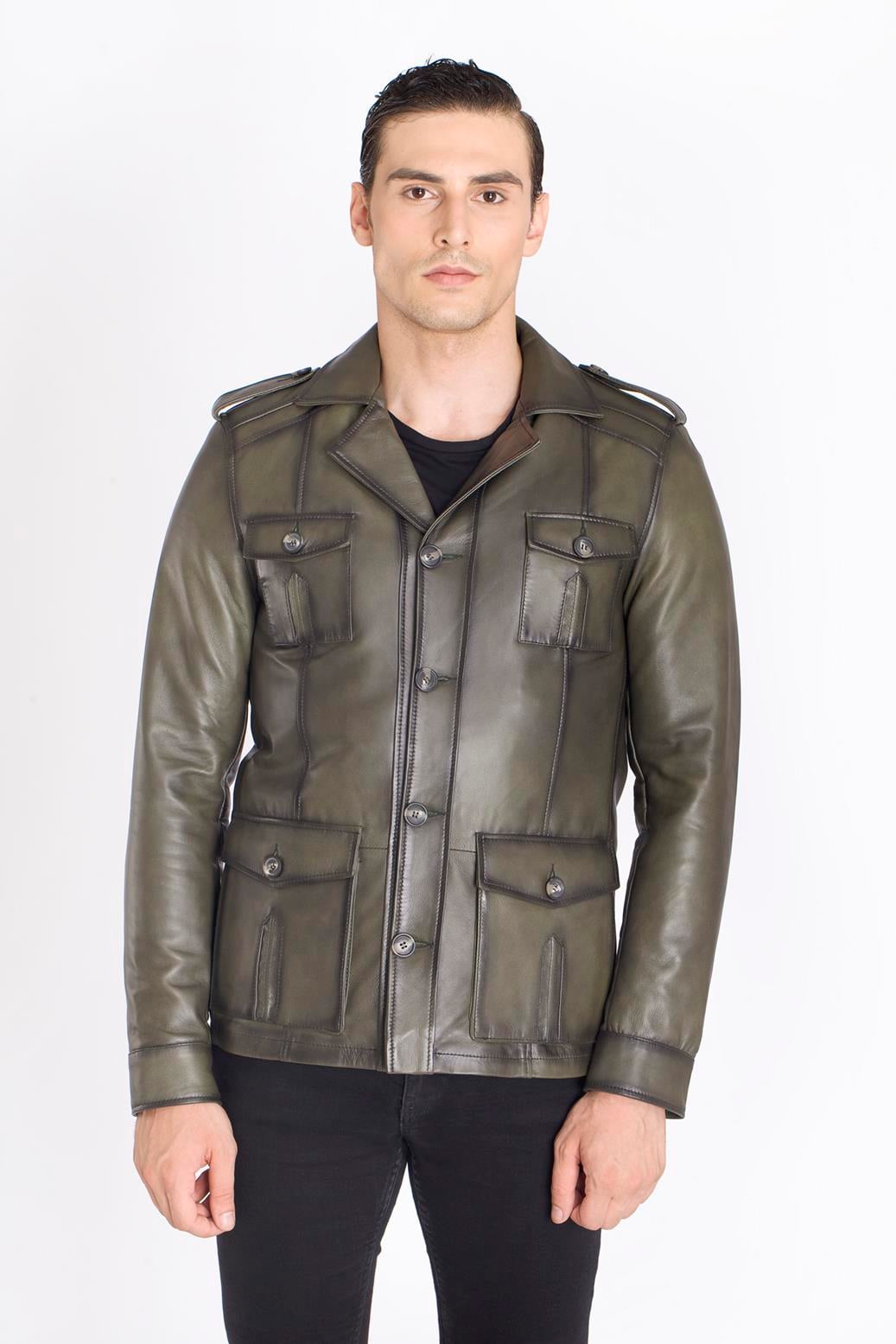 Eskitme Hakiki Deri Ceket