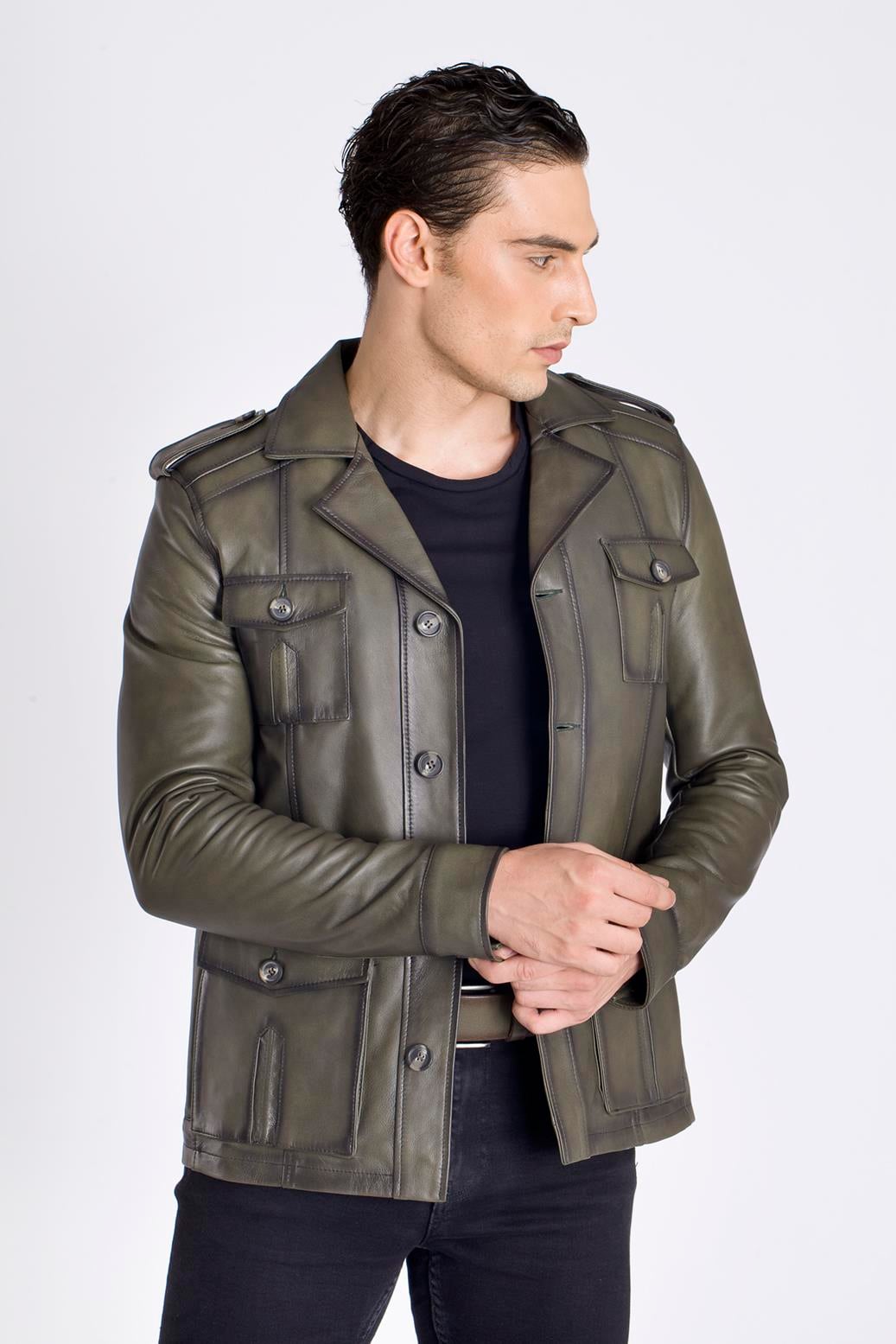 Eskitme Hakiki Deri Ceket