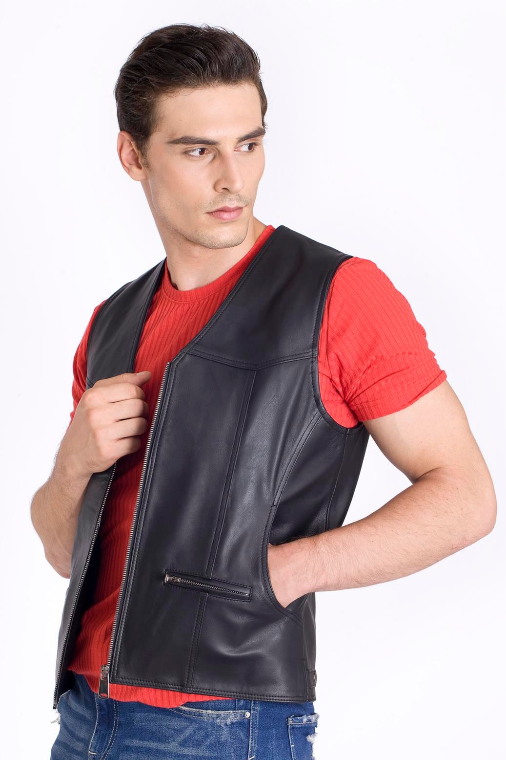 Gerçek Deri Erkek Yelek