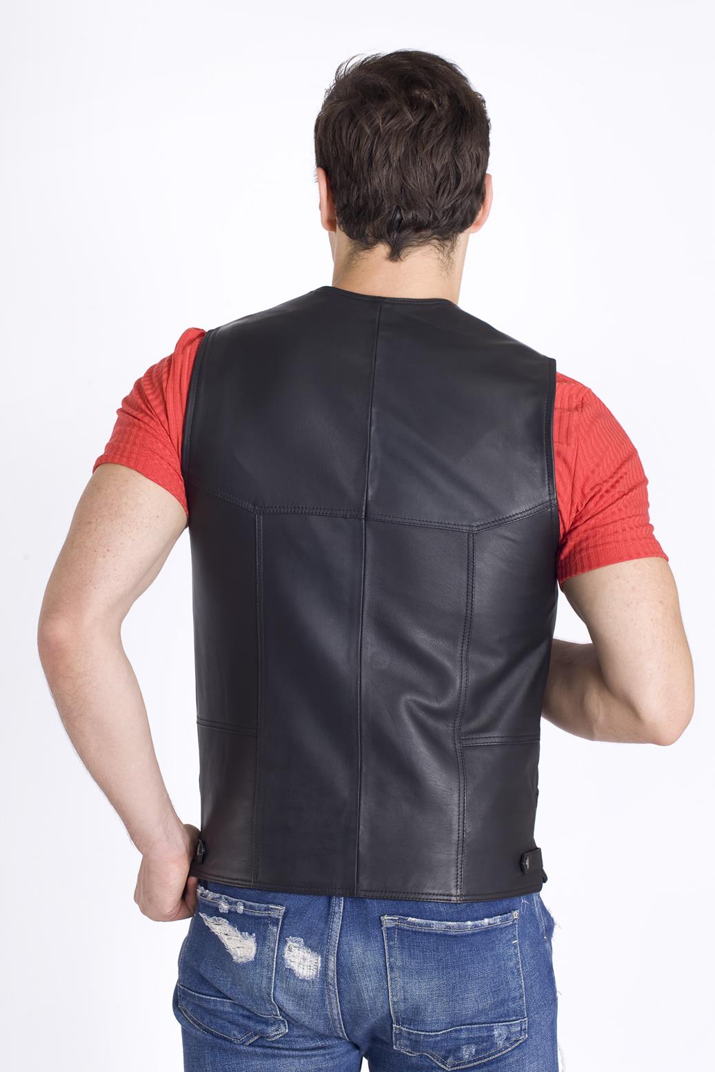 Gerçek Deri Erkek Yelek