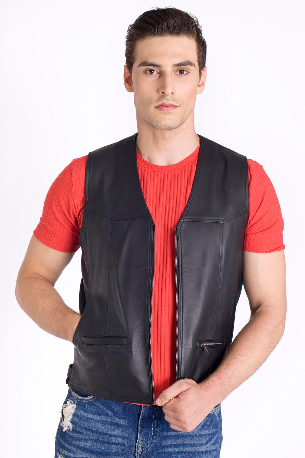 Gerçek Deri Erkek Yelek