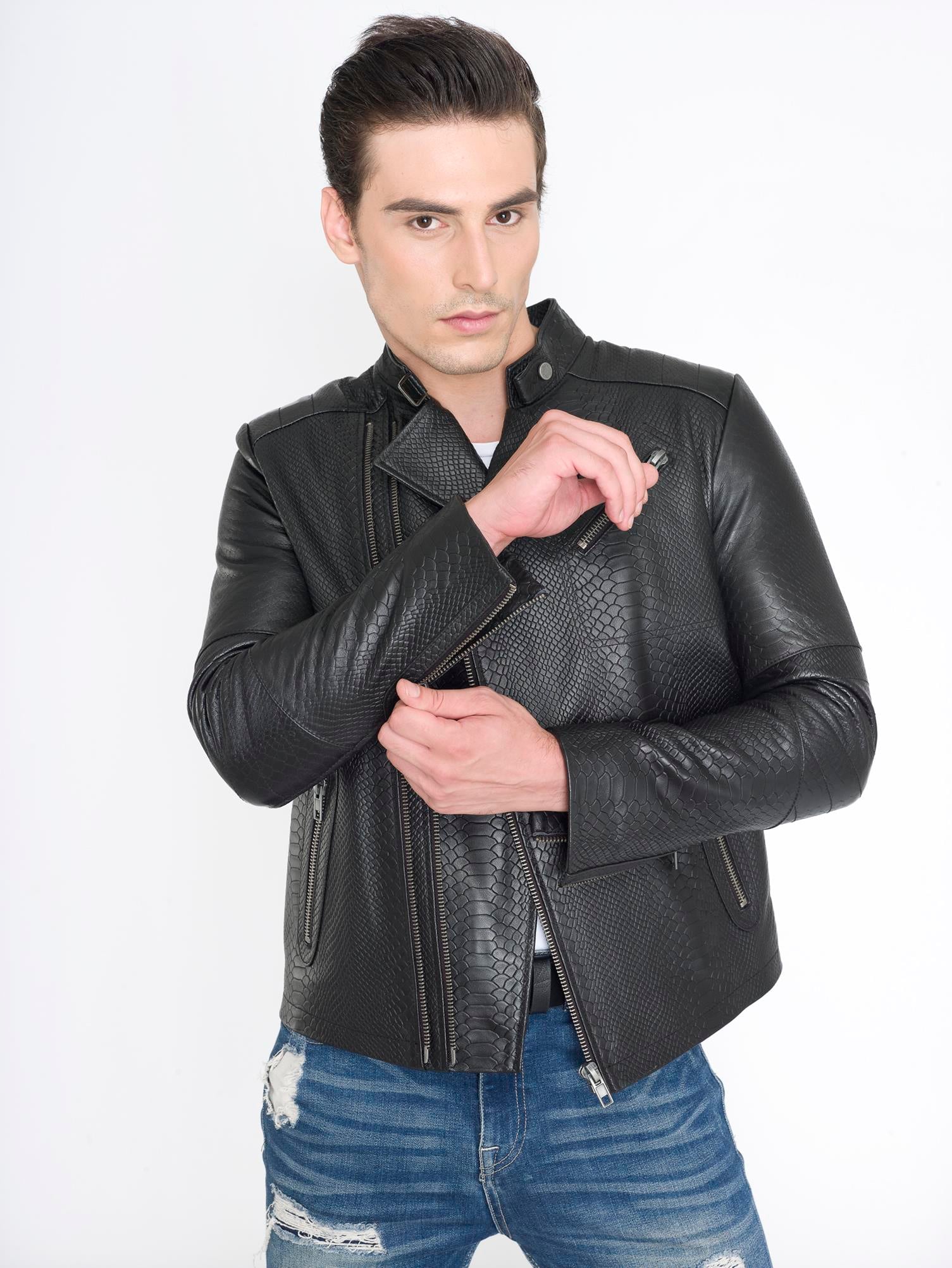 Gerçek Deri Motorcu Deri Mont