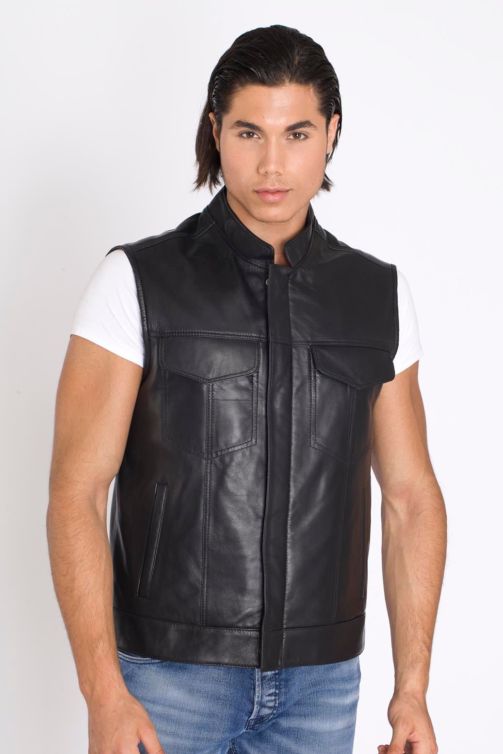 Hakim Yaka Deri Yelek