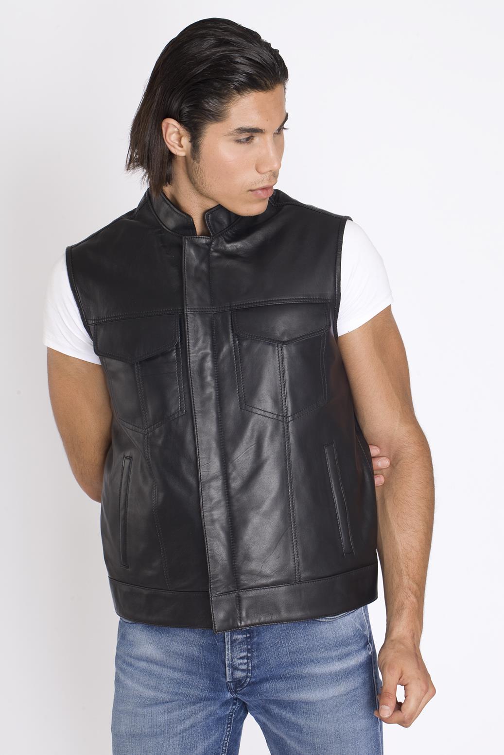 Hakim Yaka Deri Yelek