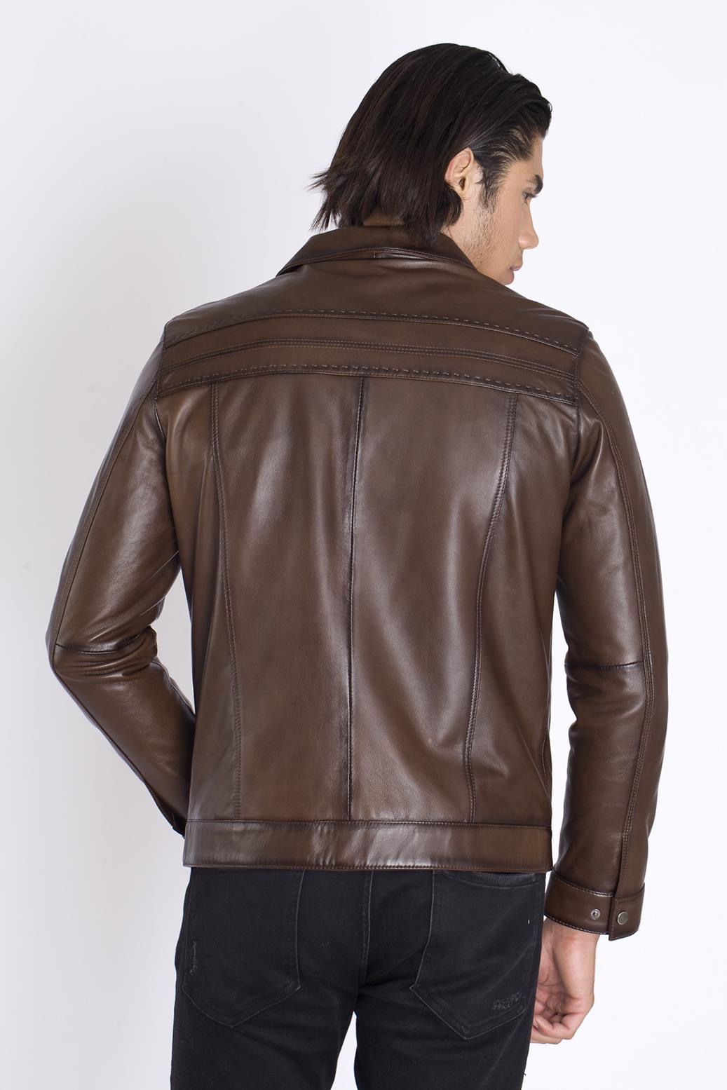 Klasik Gerçek Deri Mont