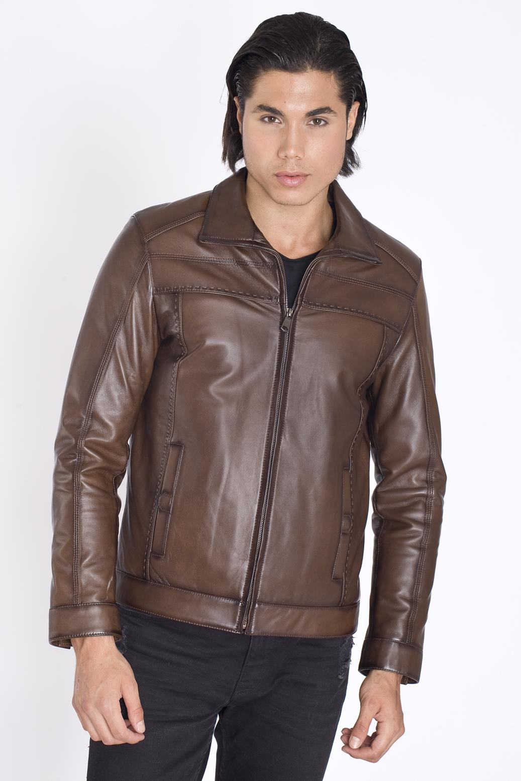 Klasik Gerçek Deri Mont