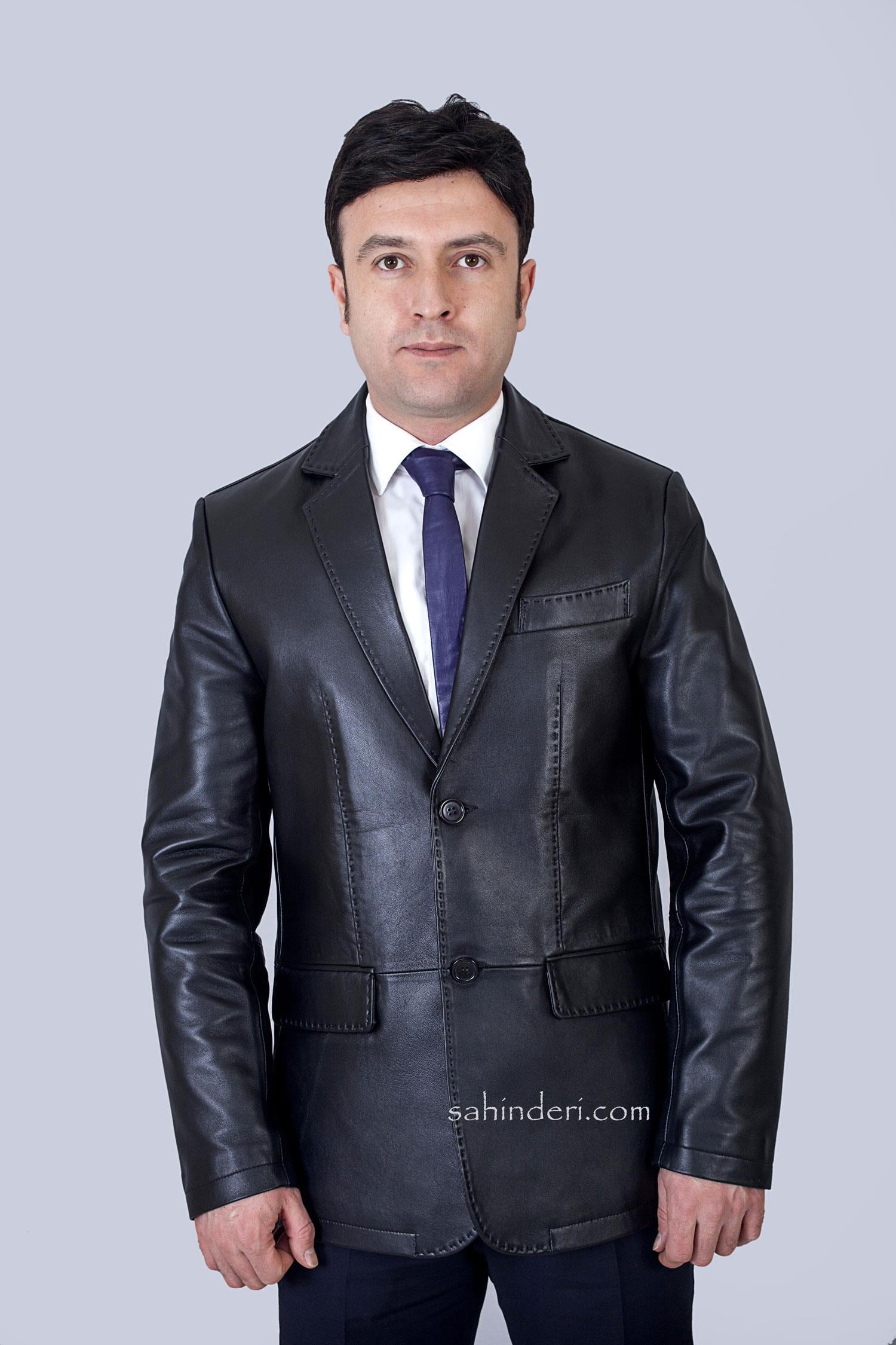 Puntolu Slim Fit Deri Ceket