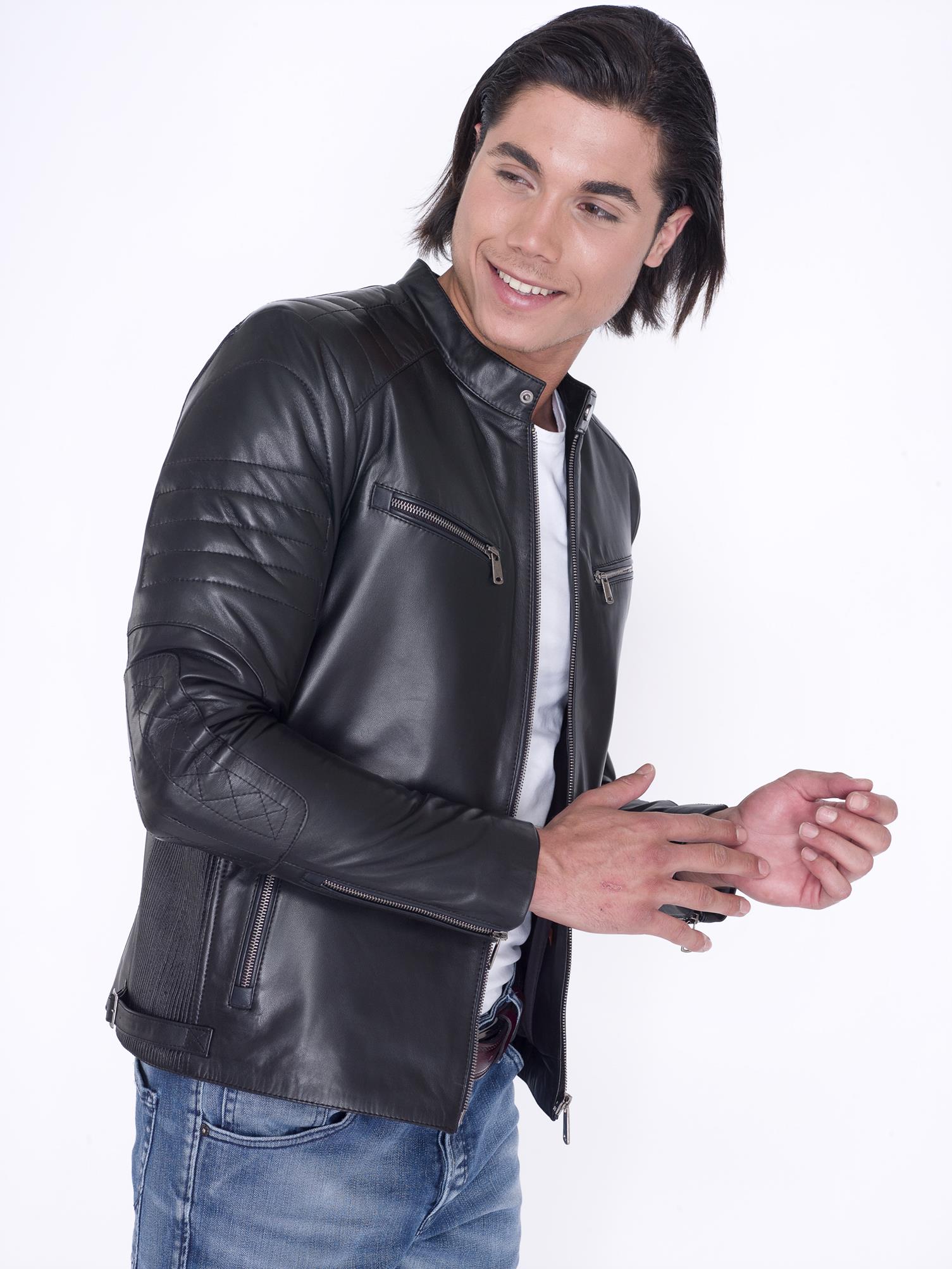 Siyah Fit Hakiki Deri Mont