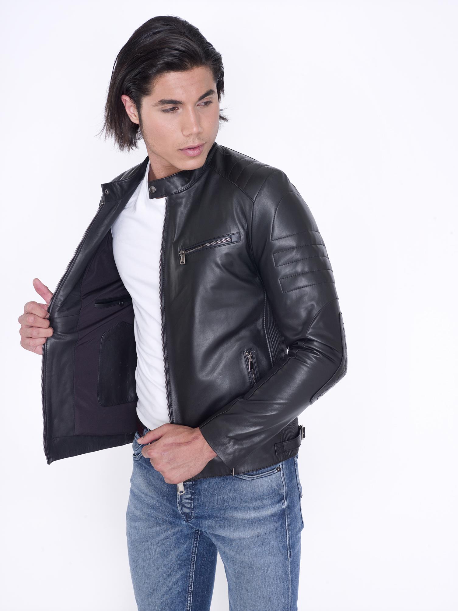 Siyah Fit Hakiki Deri Mont