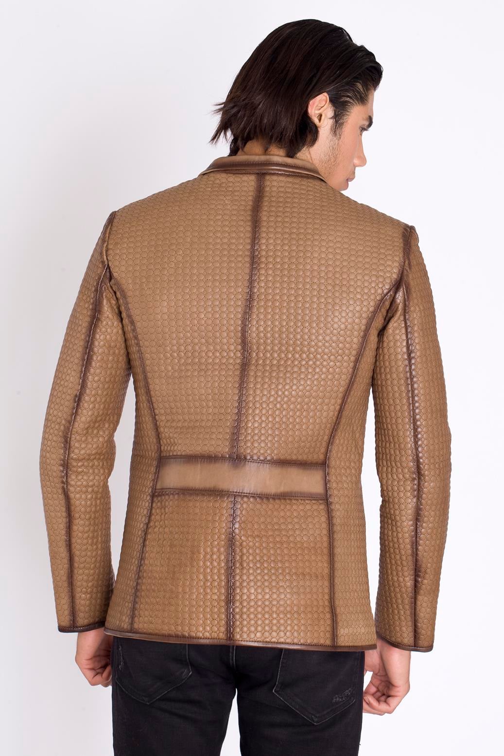 Slim Fit Yeni Tarz Hakiki Deri Kaban