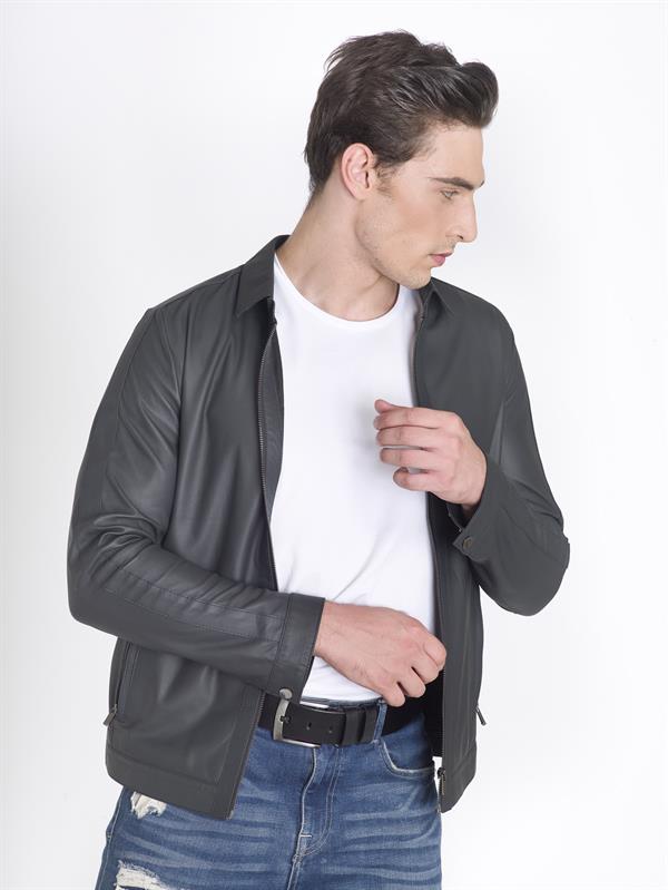 Baharlık İnce Gerçek Deri Mont