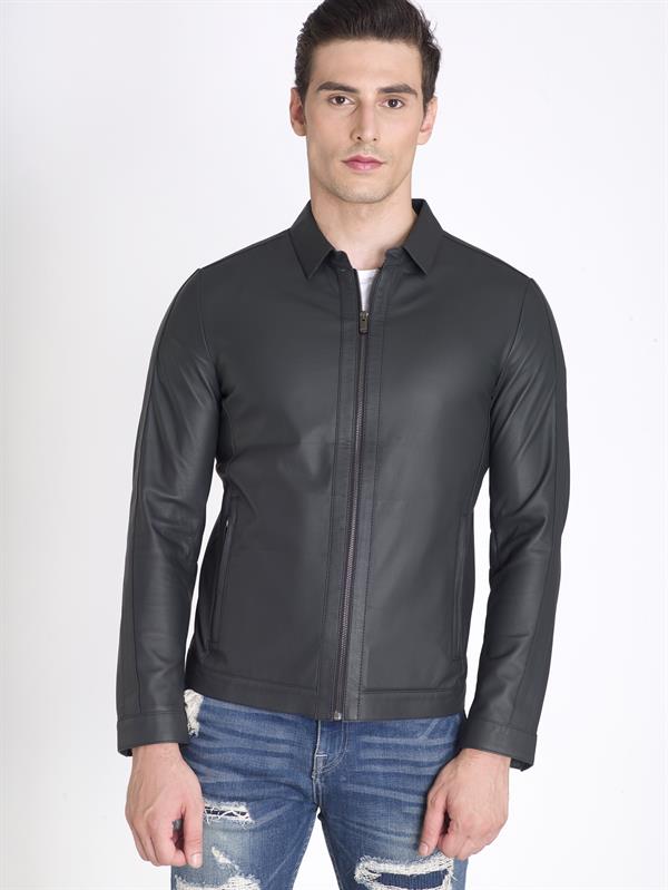 Baharlık İnce Gerçek Deri Mont