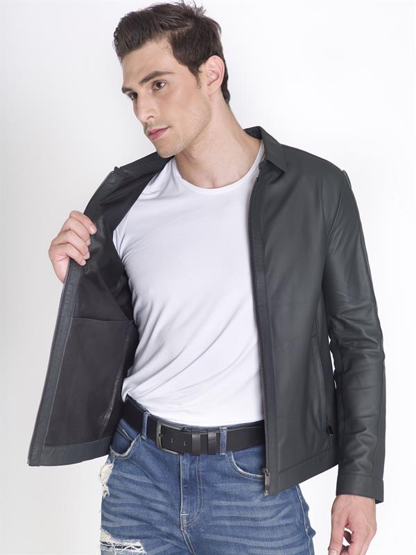 Baharlık İnce Gerçek Deri Mont