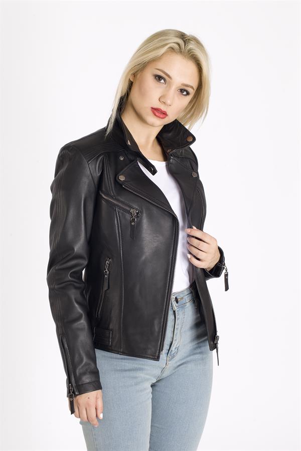 Bayan Biker Hakiki Deri Mont