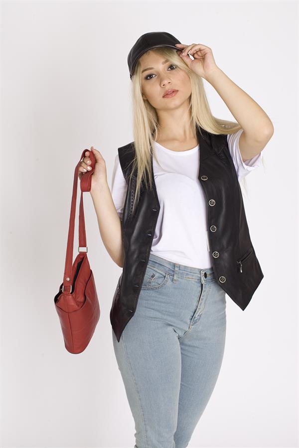 Bayan Gerçek Deri Yelek