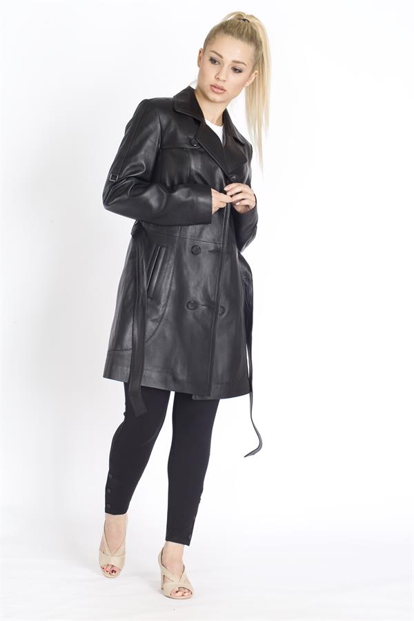 Bayan Kruvaze Deri Mont