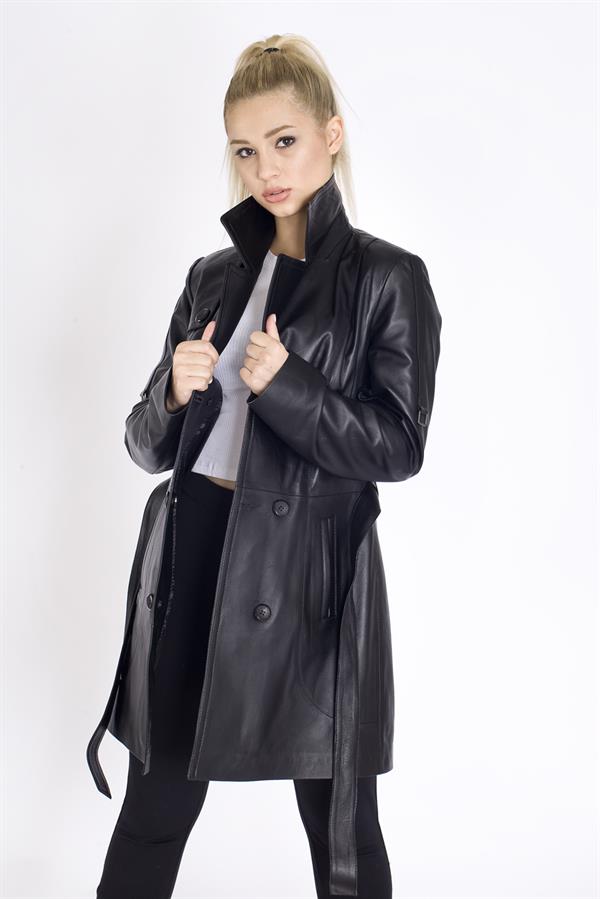 Bayan Kruvaze Deri Mont