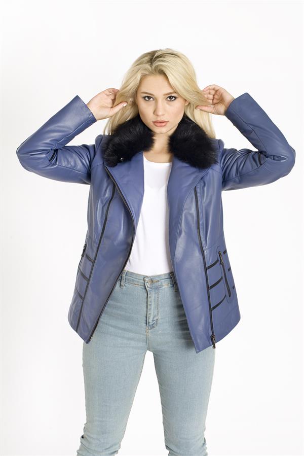 Bayan Orijinal Kürklü Deri Ceket